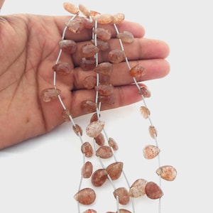 1 Str. Natural Cherry Quartz Faceted Pear Shape Loose GemsBeads,Cherry Quartz Gemstone Beads, Handmade Quartz Beads, Beads Supplier( CA034 )