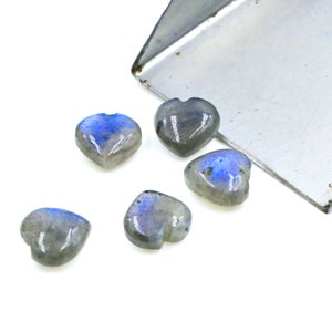 AAA Labradorite Heart Shape Briolettes, Natural Labradorite Plain Heart Shape Gemstone Beads, Loose Hand Carved Beads, Heart Beads 10MM