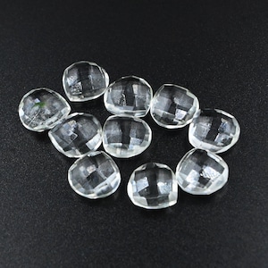 Brioletki z kryształu kwarcu AAA Crystal Heart: fasetowane koraliki z kamieni szlachetnych (10 mm)