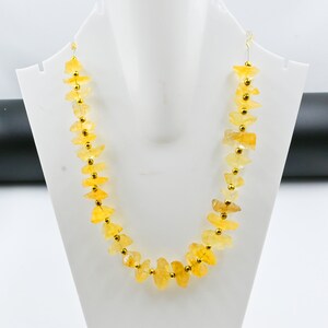 Raw Citrine Nugget Beads: Unpolished Yellow Crystal, 4 Inch Strand