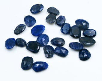 5,6,7,8 Pieces Lot Natural Blue Sapphire Freeform Rosecuts Irregular ShapeGemstone, 6x7 to 12x13 mm Approx, Wholesale Blue Sapphire Supplier