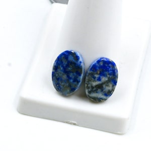 Natural Lapis Lazuli Fancy Shape Loose Cabochon Matching Pairs, Semi-Precious Gemstones For Jewelry Making, Jewelry Loose Pair 15x11x3 mm