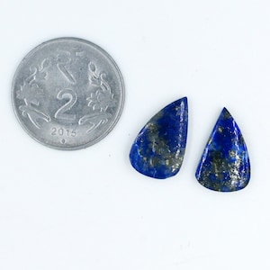 Natural Lapis Lazuli Fancy Shape Loose Cabochon Matching Pairs, Semi-Precious Gemstones For Jewelry Making, Jewelry Loose Pair 20x11x3 mm