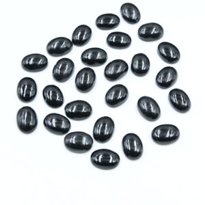 AAA Quality Natural Black Onyx Plain Oval Cabochon Beads, Onyx Making Jewelry Beads, Carved Black Loose Gemstone Beads, 14x10MM Beads SALE