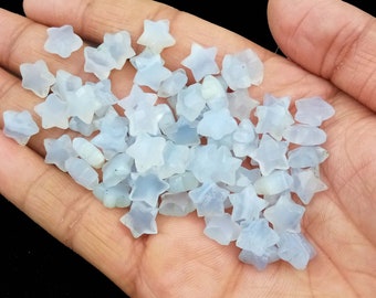 2,3,4,5 Pieces Match Pair Natural Blue Lace Agate Carved Star Gemstone, Faceted Star, Hand Carved Star Gemstone, Briolette Carved Star