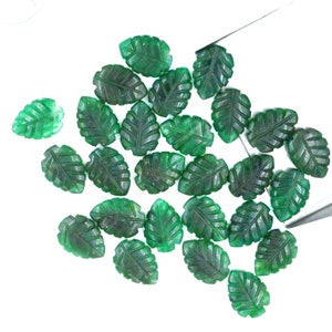 2,3,4,5 Pcs Natural Green Jade Carved Leaf Gemstone, Wholesale Jade Leaf Carving Gemstone, 12x18 mm Approx, Green Jade Leaf, Women Jewelry