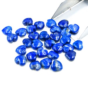 AAA Lapis Lazuli Heart Shape Briolettes, Natural Lapis Plain Heart Shape Gemstone Beads, Loose Hand Carved Beads, Heart Beads 10MM Sale