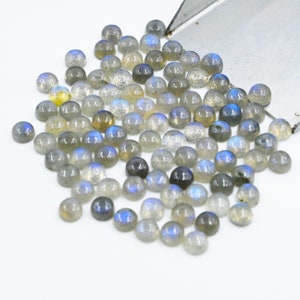 Labradorite Cabochon Lot: Natural Round Gemstone (5-8 mm)