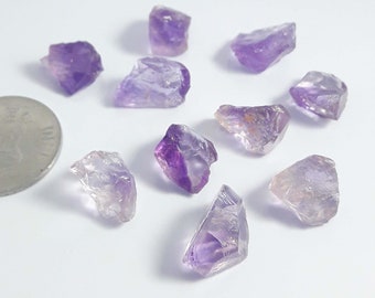 10 AAA Pink Amethyst Rough Gemstones, Jewelry Making (8-16 MM)