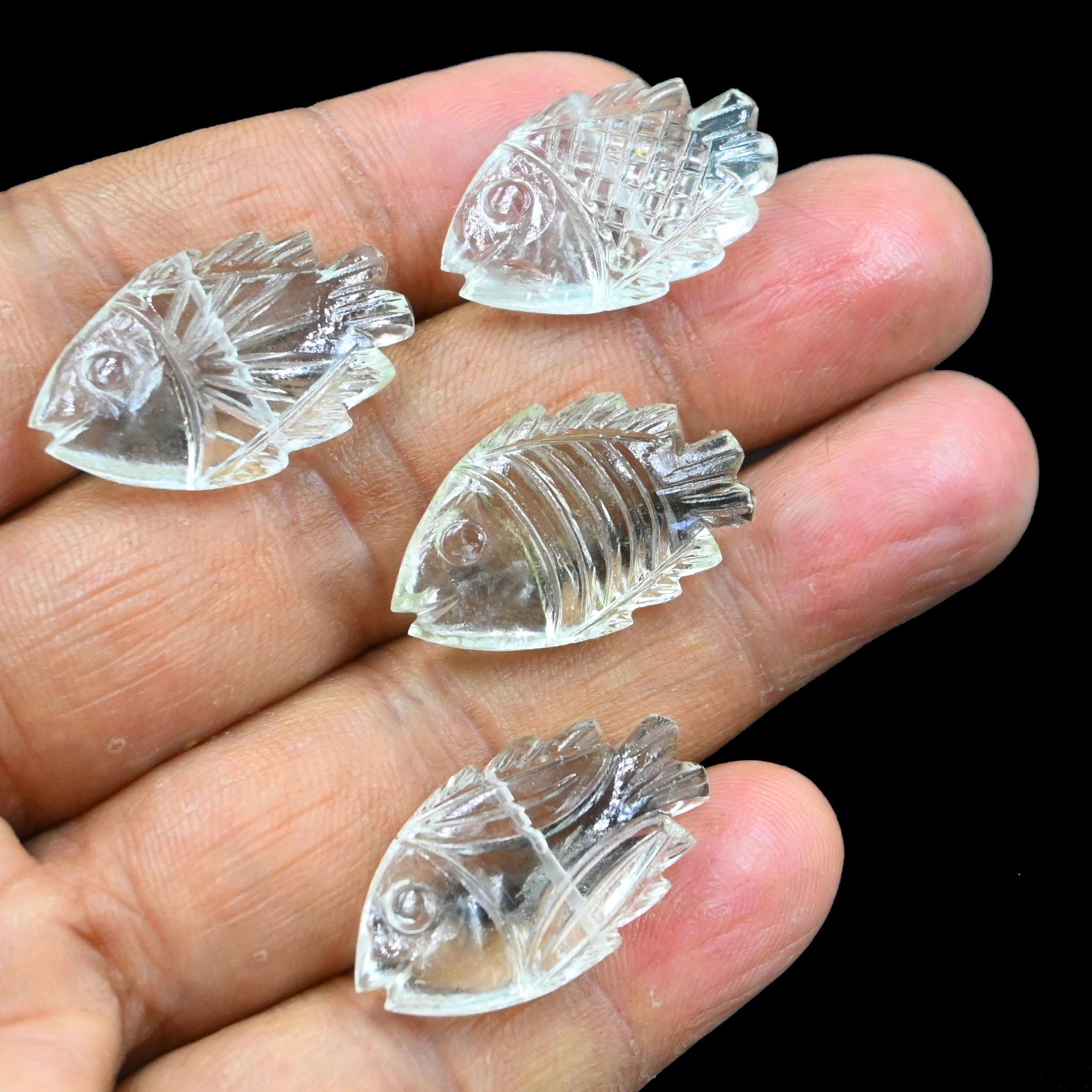 1 pcs Top Quality Clear Quartz Fish Beads, Quartz Carved Beads, Loose Blue Fish Gemstone Beads, Fish Carving Gemstone, 15 to 25MM BEADS SALE