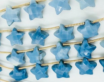 2,3,4,5 Pieces Natural Blue Opal Carved Star Gemstone, Faceted Star, Hand Carved Star Gemstone, Briolette Blue Opal Carved Star  Approx