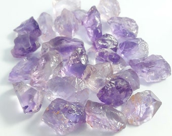 30 Pieces Clear Pink Amethyst, Size 12-18 MM Amethyst Rough, AAA Grade Pink Amethyst Gemstone Rough, Pink Raw Jewelry Wholesale Amethyst