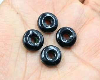 AAA-kwaliteit zwarte onyx gesneden donutvorm edelsteenkralen, zwarte onyx donutkralen, onyx donutkralen, onyx donut edelsteenkralen, 14 MM UITVERKOOP