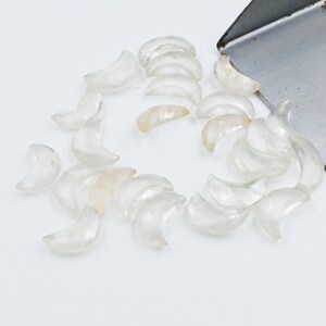 Faceted Rose Quartz Moon Charms: Hand Carved Gemstone (12-16 MM)