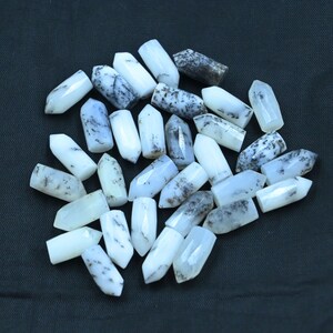 2, 3, 4 stycken naturlig dendritagatpennsten, fasetterade pekarkristaller (5 x 13 mm) Andlig gåva