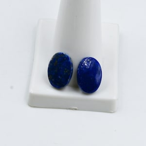 Natural Lapis Lazuli Fancy Shape Loose Cabochon Matching Pairs, Semi-Precious Gemstones For Jewelry Making, Jewelry Loose Pair 15x11x3 mm