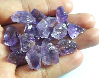 25 AAA Pink Amethyst Rough Gemstones, February Birthstone (7-10mm)