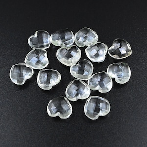 AAA Kristall Quarz Herzform Brioletten, natürliche Quarz facettierte Herzform Edelstein Perlen, lose handgeschnitzte Perlen, Herzperlen 10 MM Verkauf