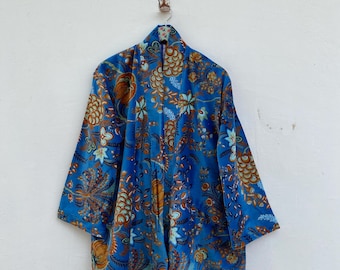Cotton Velvet Short Jacket oversize Coat Handmade Cardigan Short Bath Robe Boho Jacket