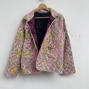 Floral Print Cotton Kimono Jacket - White with Black Flowers