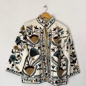 Cotton Tnt Embroidery Short Jacket Inside Lining Free Size