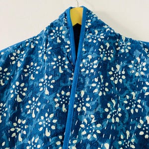 Cotton Jacket Indigo Kantha Fabric Quilted Short Kimono Cropped Top