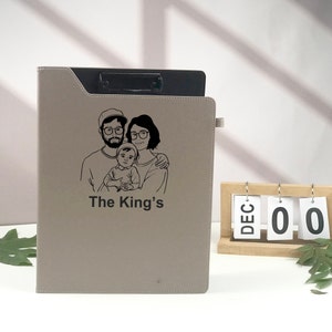 Custom Leather Clipboard, Vegan Leather Portfolio with Personalised Engravings, Fits for A4/ Legal paper, Document Holder, Gift for Him/ Her