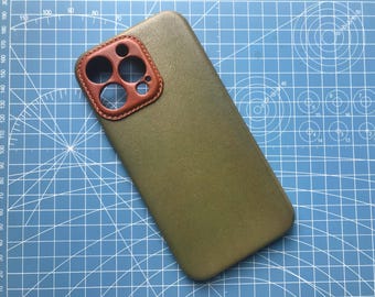 Handmade Italian Genuine Leather iPhone Case for iPhone 15 Pro Max/ iPhone 14 Pro Max/ iPhone 13 Pro Max, Custom Engraving iPhone Case