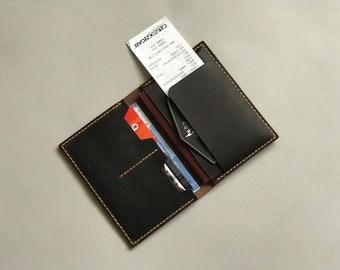 Handmade Customised Crazy Horse Leather Passport Holder, High Quality Leather Travel Wallet/ Card Holder, Gift (Dark Brown)
