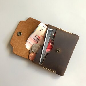 Monedero de cuero Crazy Horse personalizado, estilo retro, hecho a mano, exclusivo, tarjetero o monedero de cuero fino, regalo de San Valentín