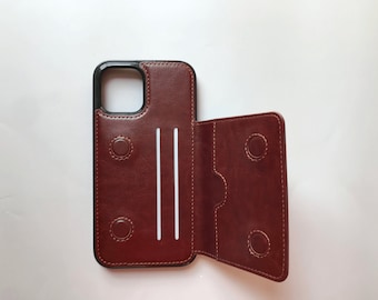 Aangepaste veganistische leren iPhone-hoes portemonnee voor iPhone 13/ iPhone 12/ iPhone 11/ iPhone 8/ iPhone 7/ iPhone XS/ iPhone SE, nieuwjaarscadeau