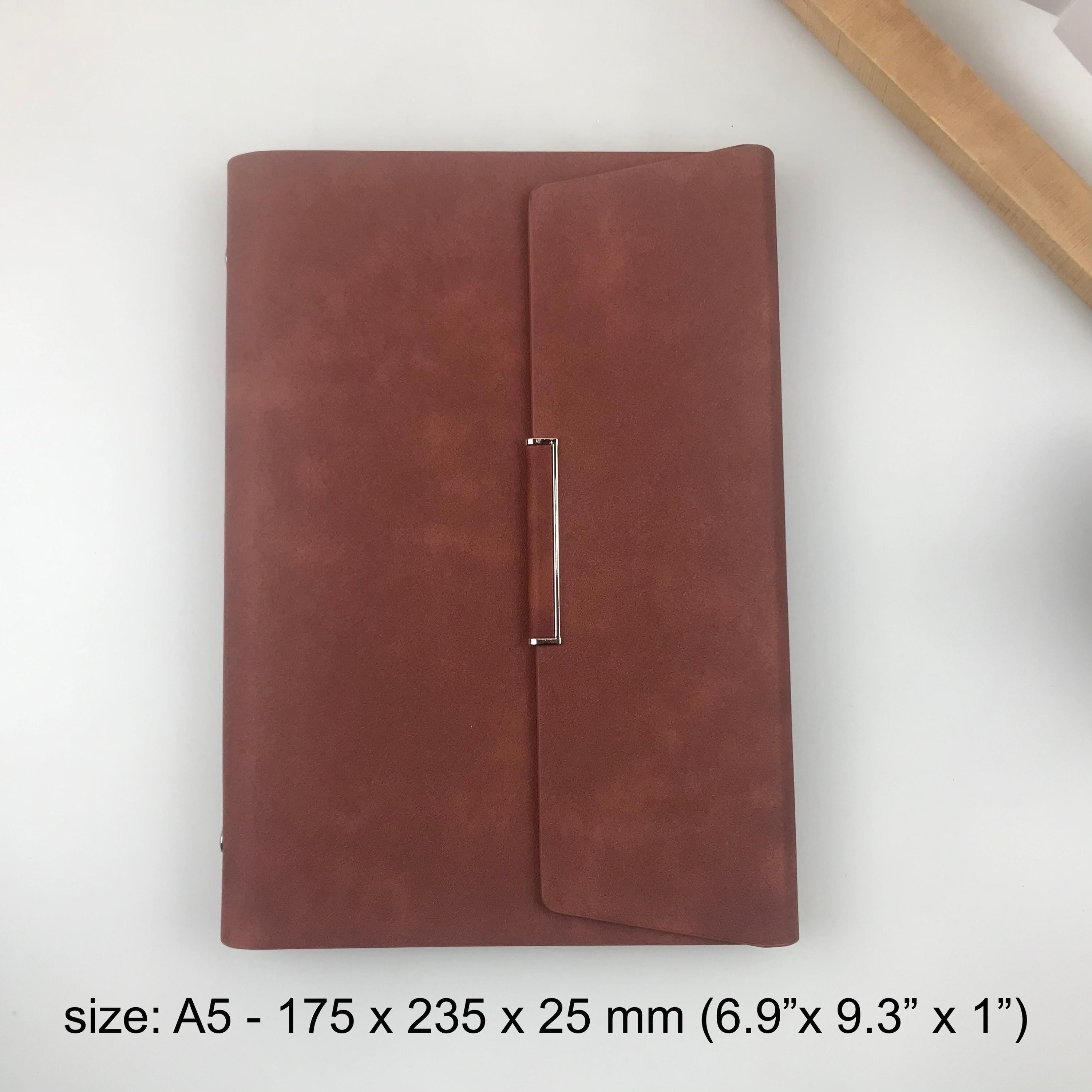 Matte Cover Journal Custom Vegan Leather Trifold Notebook, Soft Cover 6-ring Binder With ...