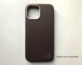 Personalised Genuine Leather iPhone Case with MagSafe for iPhone 14/ iPhone 13/ iPhone 12, Gift