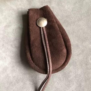 Genuine Leather Drawstring Pouch, Handmade Leather Purse, Soft Coin Pouch, Jewelry Bag, Cash Holder, Coin Purse