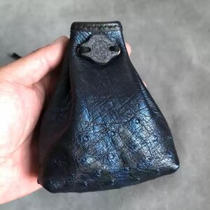 Genuine Leather Drawstring Pouch, Handmade Leather Purse, Coin Pouch, Jewelry Bag, Cash Holder, Coin Purse
