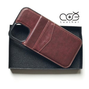 Personalisierte iPhone Hülle aus echtem Leder für iPhone 16/ 15/ 14/ 13/ 12/ 11/ 8/ 7/XS/ SE, Geschenk