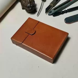 Estuche para cigarrillos de piel italiana de grano completo