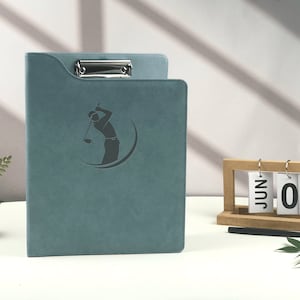 Custom Leather Portfolio, Vegan Leather Clipboard with Personalised Engravings, Fits for A4/ Legal paper, Document Holder, Gift for Coach