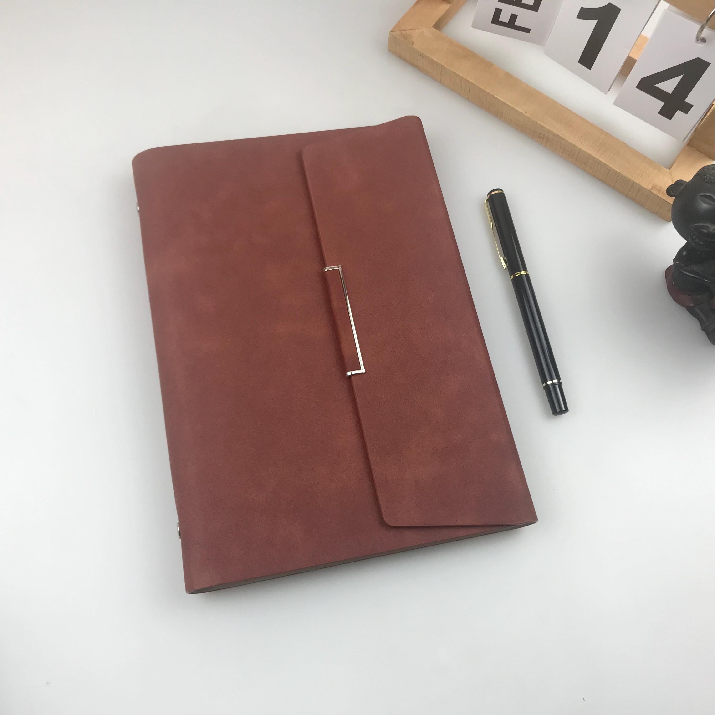 Matte Cover Journal Gift Combo - Vegan Leather Trifold Notebook, Soft Cover 6-ring Binder ...