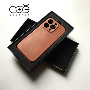 Funda de piel auténtica personalizada de primera calidad para iPhone con MagSafe para iPhone 15/iPhone 14/iPhone 13/iPhone 12, regalo para él/ella