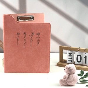 Portafoglio in pelle personalizzato, portablocco in pelle vegana con incisioni personalizzate, adatto per carta A4/legale, portablocco per eventi, regalo per scuola/ufficio
