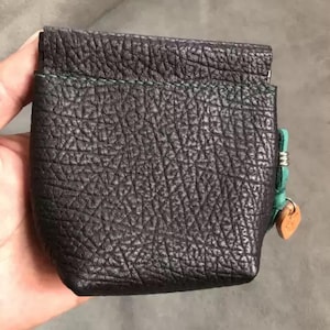 Handmade Snap Close Coin Purse, Genuine Leather Coin Wallet, Leather Cash Holder, Leather Pocket for Small Key, Leather Jewellry Holder