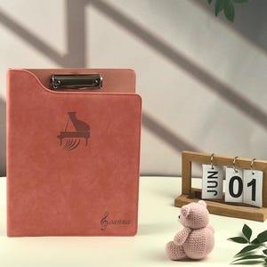 Custom Leather Portfolio, Vegan Leather Clipboard with Personalised Engravings, Fit for A4/Legal paper, Document Holder, School/ Office Gift