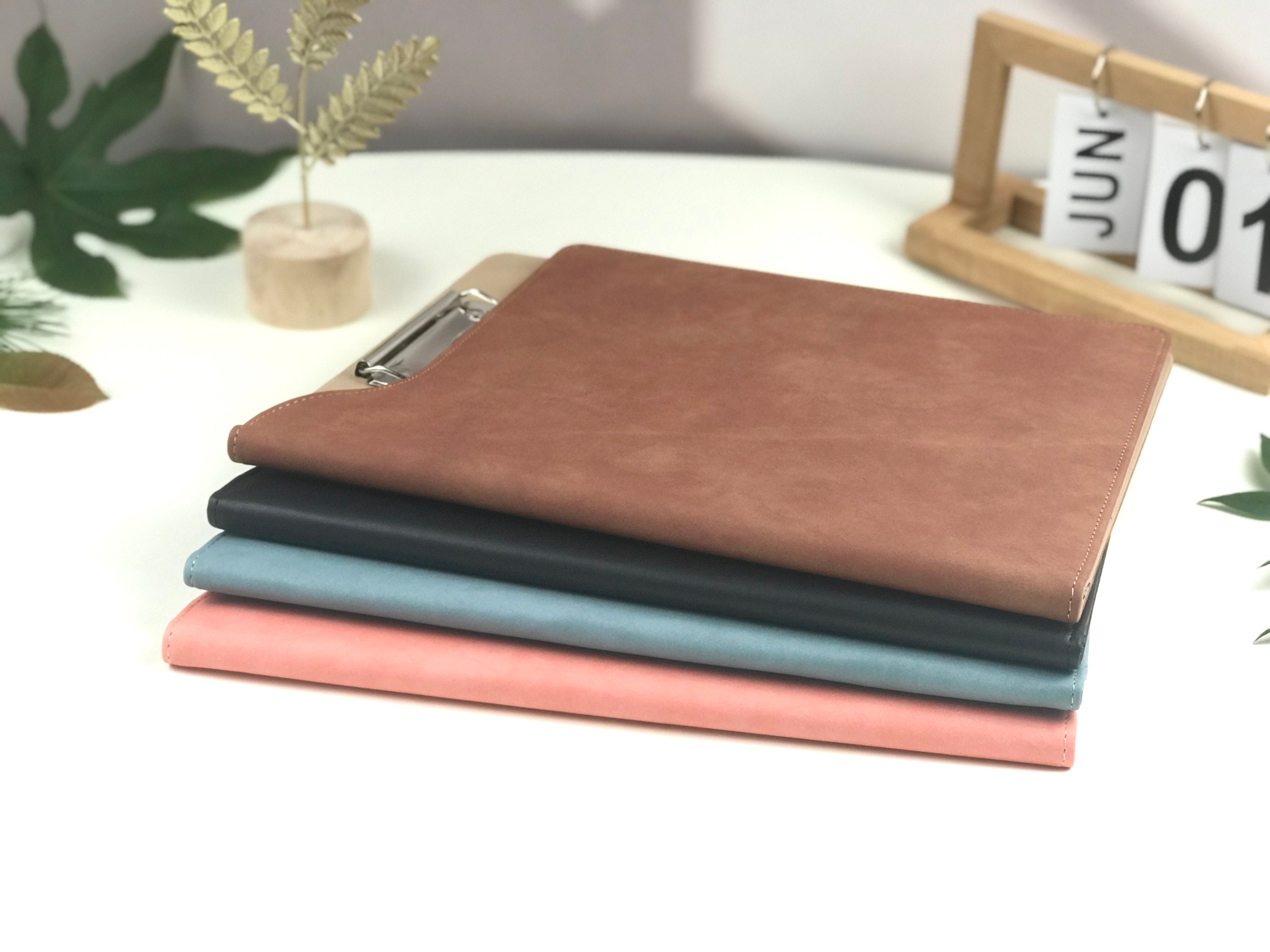 Custom Leather Portfolio, Vegan Leather Clipboard With Personalised ...