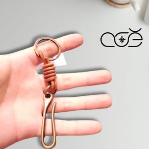 Handmade Vintage Genuine Leather Keychain with Brass Ring & Hook, Leather Car keychain, Belt Keychain, Leather Gift for Dad