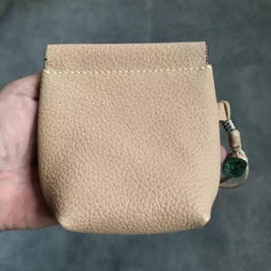 Handmade Snap Close Coin Purse, Genuine Leather Coin Wallet, Leather Cash Holder, Leather Pocket for Small Key, Leather Jewellry Holder