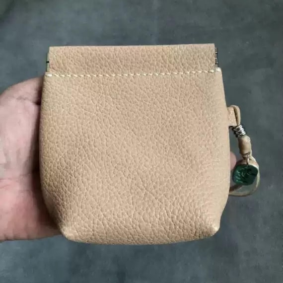 Handmade Snap Close Coin Purse, Genuine Leather Coin Wallet