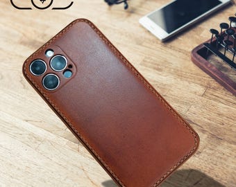 Fait main en cuir de vachette de qualité supérieure pour iPhone 17/iPhone 16/iPhone 15/iPhone 14/iPhone 13, gravure personnalisée pour iPhone en cuir