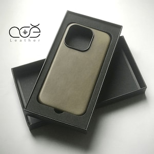 Funda de piel auténtica personalizada de primera calidad para iPhone con MagSafe para iPhone 16/iPhone 15/iPhone 14/iPhone 13/iPhone 12, regalo para él/ella
