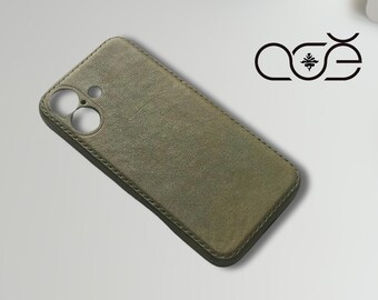 Handmade Italian Genuine Leather iPhone Case for iPhone 15 Pro/ iPhone 14 Pro/ iPhone 13 Pro, Custom Engraving iPhone Case
